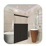 Cortina Box Para Banheiro Com Visor 100  PVC 1 38m X 1 98m   Cor Preto