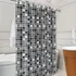 Cortina De Box Banheiro Lavável Pvc Grossa Estampa Pastilhas Cor Preto