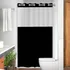 Cortina Em Pvc Para Box Antimofo Com Ilhós 1,38x1,98 Cor Preto Com Visor Incolor