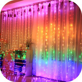 Cortina Led 8 Funções 300 Leds 3mx2m Colorida Festa/eventos