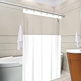 Cortina Para Box De Banheiro Branca C/ganchos E Visor Liso 100% Pvc 1,38x1,98m, Vida Prática 962-127341