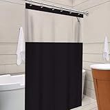  Cortina Para Box PVC Com Visor Impermeável Antimofo E Antiácaro  1 38x1 98m  Com Ganchos  Material De Alta Resistência E Higienizável   Não Acompanha Varão 