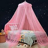 Cortinas De Cama Mengersi Com Estrelas Fluorescentes Que Brilham Para Meninas E Crianças  Toldos Para Cama Drapeados Mosquiteiros Para Berço  Meninas  Meninos Ou Cama De Casal Casal Queen  Rosa 