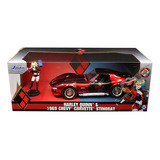 Corvette Stingray 2009 1:24 Jada Toys + Figura Harley Quinn