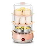 Cozedor Elétrico Ovos Multifuncional A Vapor 3 Andar Cozinha Cor Rosa 127v