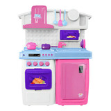 Cozinha Infantil Brinquedo Big Kitchen Completa Roma Cor Pink