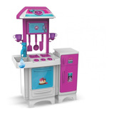 Cozinha Infantil Pink Completa C/ Água Geladeira Magic Toys