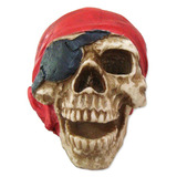 Crânio Caveira Pirata Estatueta Decorativo Hallowen Resina