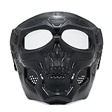 Crânio Tático Máscaras De Airsoft Tático Máscaras Paintball Proteção Cs Máscara Facial Completo Capacete Halloween Cabeça Decoração Do Partido-transparente