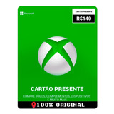 Crédito Gift Card R$140 Reais Saldo Live Xbox 360 One Pc X S