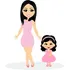  Criação /mascote Mãe E Filha 