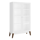 Cristaleira 2 Portas De Vidro 0808 Branco   Genialflex