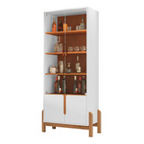 Cristaleira Lizz 2 Portas 3 Prateleiras Branco cedro   Casa
