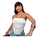 Cropped Acetinado Amarracao Luxo