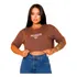Cropped Alta Malha Moda  Bordado Gola Redonda Brooklyn
