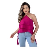 Cropped Babado Blusa Bata