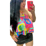 Cropped Bata Blusa Ciganinha