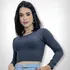 Cropped Blusa Feminina Manga Longa Ribana Premium Algodão