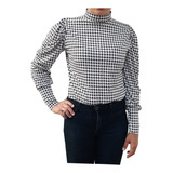 Cropped Blusa Feminina Xadrez