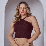 Cropped Blusinha Bojo Alca