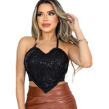 Cropped Blusinha Feminina Em
