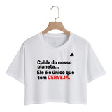 Cropped Blusinha Frase Cuide