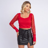 Cropped Blusinha Manga Comprida