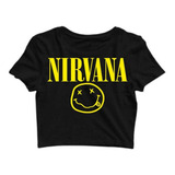 Cropped Camisa Banda Rock