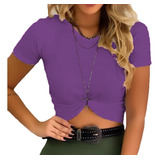 Cropped Camiseta Feminino No