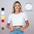 Cropped Camiseta Soltinho Tshirt Feminino Moda Básico Casual