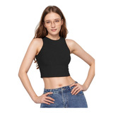 Cropped Canelado Top Feminino