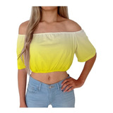 Cropped Ciganinha Estampado Degrade