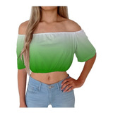 Cropped Ciganinha Estampado Degrade