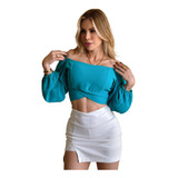 Cropped Ciganinha Tecido Duna