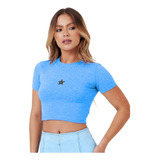 Cropped Com Aplique Estrela