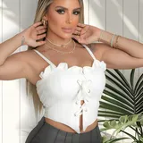 Cropped Corselet Babado Corset
