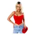 Cropped Corselet Corset Ribana Com Alcinha Bico Ponta Em V