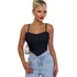 Cropped Corselet Corset Ribana Com Alcinha Bico Ponta Em V