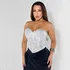 Cropped Corset Corselet Amarrar Brilho Balada Festa Luxo Ano