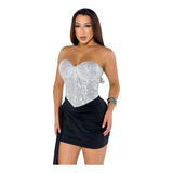 Cropped Corset Em Paete