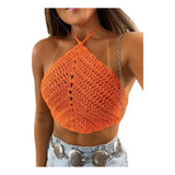 Cropped Croche Top Tendencia