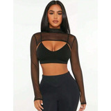 Cropped De Sobreposicao Tule