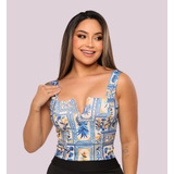 Cropped Estampado Feminino Verao