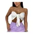 Cropped Faixa De Amarrar Com Alça Corrente Look Balada