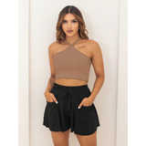 Cropped Feminino Alcas Cruzadas