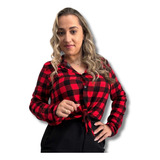 Cropped Feminino Amarrar Xadrez