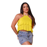 Cropped Feminino Bata Babado