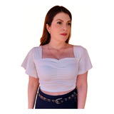 Cropped Feminino Blusinha Manga