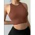 Cropped Feminino Canelado Com Bojo Verão Blogueira Casual