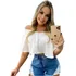 Cropped Feminino Ciganinha Gaivota Tecido Crepe Sem Bojo